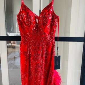 Stunning Nox Anabel Red cocktail Sequin Dress